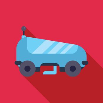 Autonomous robot rover exploring new environments icon vector