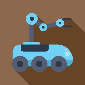Robotic rover exploring new planets in space mission vector