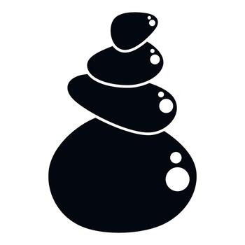 Stacked balancing spa stones creating harmony icon vector