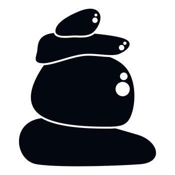 apilado equilibrio piedras creando un alto mojón icono vector