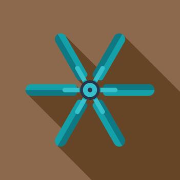 Propeller fan blade icon creating long shadow vector