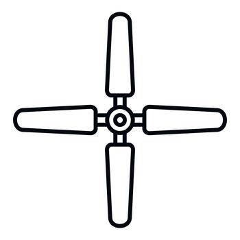 Drone quadcopter propeller spinning flat line icon vector