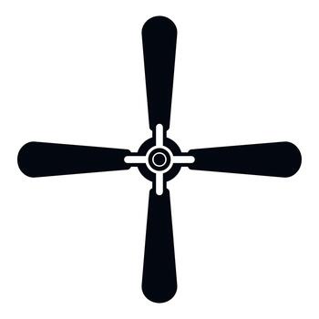 Propeller blades creating a rotating motion icon vector