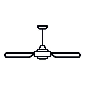 Ceiling fan generating air flow icon vector