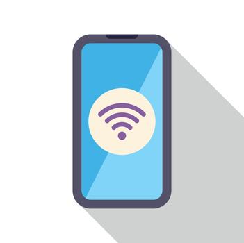 Smartphone connecting to wireless internet network icon vector