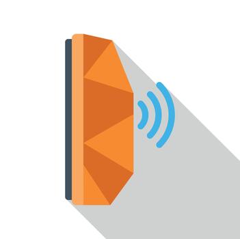 Acoustic panel absorbing sound waves diffusing noise vector