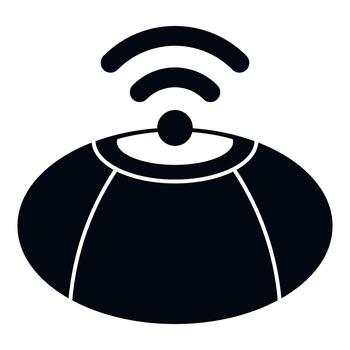 Wireless signal emitting device icon on white background vector