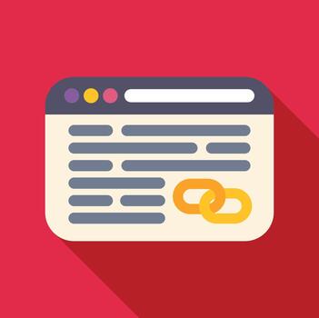 página web navegador mostrando vinculado cadena símbolo vector