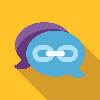 charla burbujas demostración un enlace símbolo conexión vector