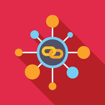 Connecting links forming a digital network structure vector