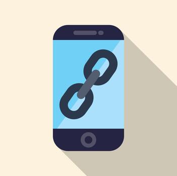 Smartphone displaying chain link symbol for connectivity vector