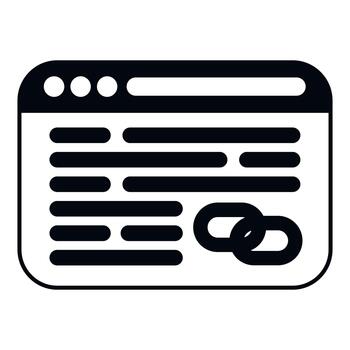 navegador ventana mostrando web página enlace icono vector