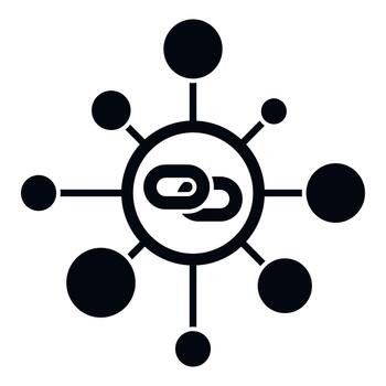 Link building network icon creating connections data vector