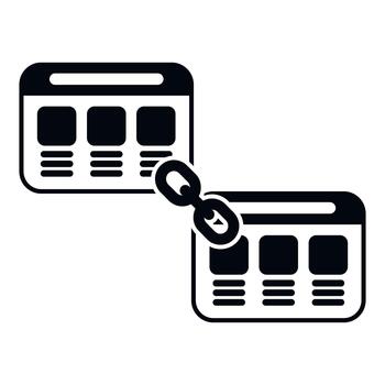 Backlink connection between two web pages vector