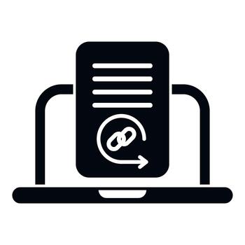 Link building strategy creating backlink on laptop vector