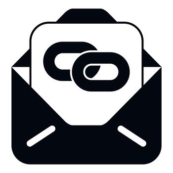 Email envelope showing hyperlink connection messaging icon vector