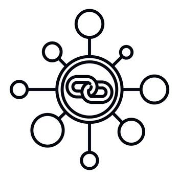 Creating digital marketing link building network connections vector