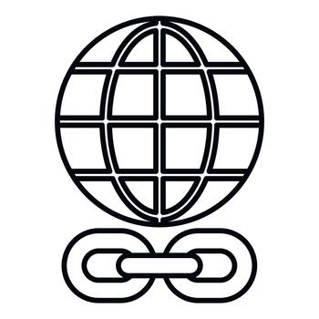 Global network connection world wide web icon vector