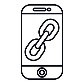 teléfono inteligente mostrando enlace icono para digital conexión concepto vector