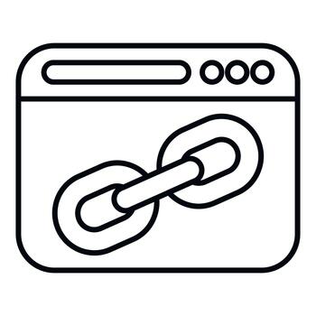 navegador ventana demostración cadena enlace icono para seo vector