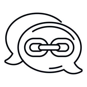 texto mensaje enlace cadena comunicación conexión icono vector