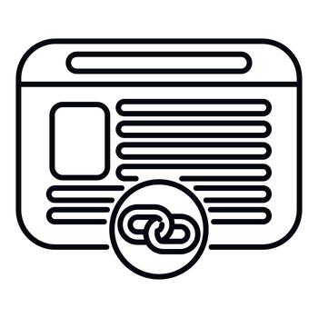 Website page showing hyperlink chain icon vector