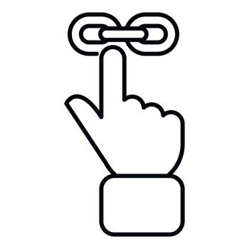 Hand pointing on link symbol representing hyperlink vector