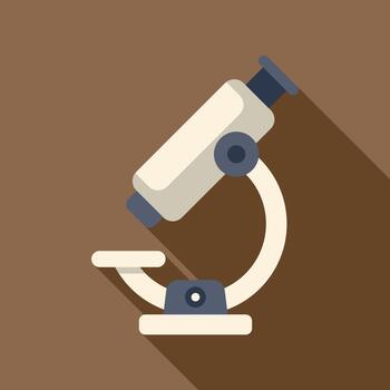 Microscope icon representing science research and discovery vector