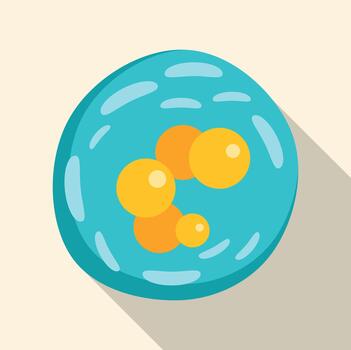 Cell structure showing nucleus and cytoplasm illustration vector