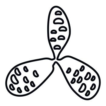 Propeller with three propeller blades outlines for boat vector