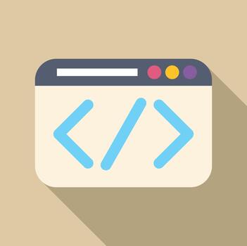 web navegador con código etiquetas representando programación y desarrollo vector