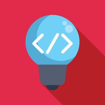 ligero bulbo icono representando programación y desarrollo idea vector