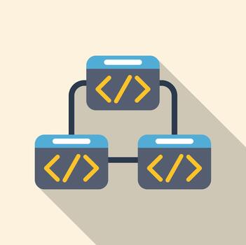 Programming code structure and hierarchy network development vector