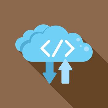 Cloud computing data transfer code upload download vector