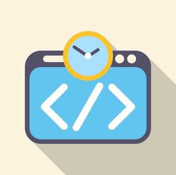programación código editor con fecha límite o hora administración vector