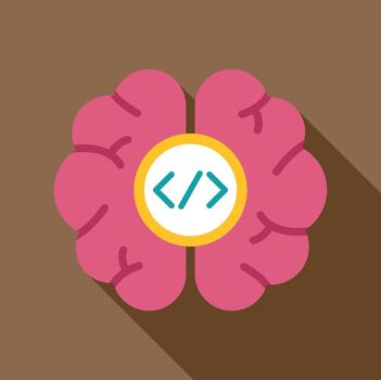 cerebro pensando codificación programación lógica concepto ilustración vector