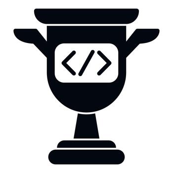 codificación premio trofeo representando programación éxito vector