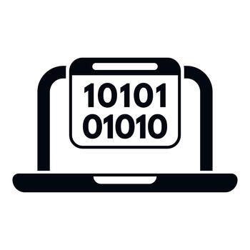 Laptop displaying binary code for digital technology concept vector