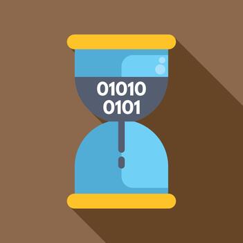 reloj de arena transformando binario código datos dentro hora vector