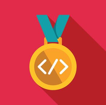 codificación competencia oro medalla para programación logro premio vector