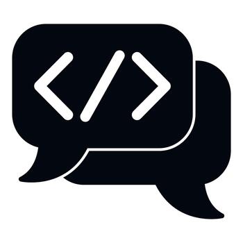 chateando acerca de codificación, programación y web desarrollo vector