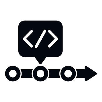 Code development process workflow timeline icon vector