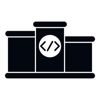 codificación programa competencia ganador podio logro glifo vector