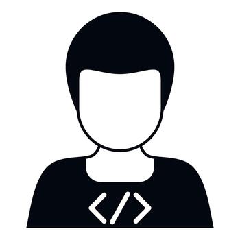 Programmer developer icon showing coding concept vector