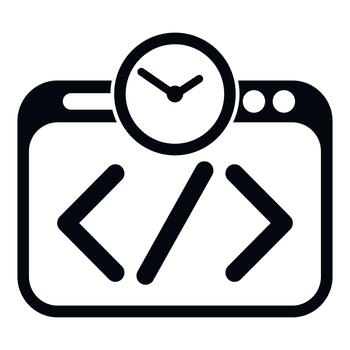 web desarrollo hora fecha límite codificación navegador icono vector
