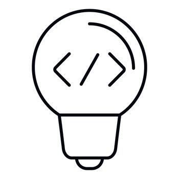Light bulb icon representing programming and development ideas vector