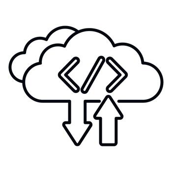 Cloud computing code transfer upload download icon vector