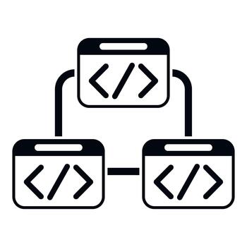 código estructura mostrando web desarrollo programación red íconos vector