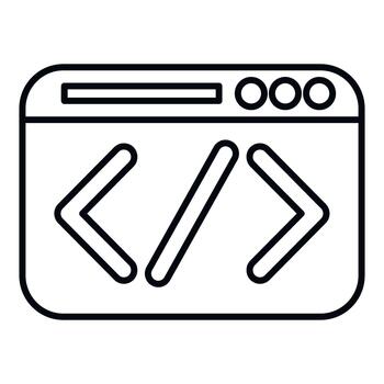 navegador ventana mostrando web desarrollo codificación símbolo vector