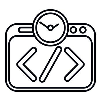 Web development coding deadline schedule concept icon vector